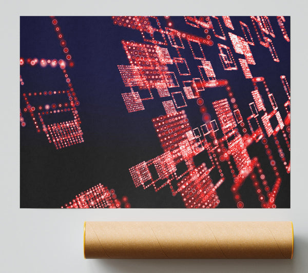 Red City Lights Giclee Print