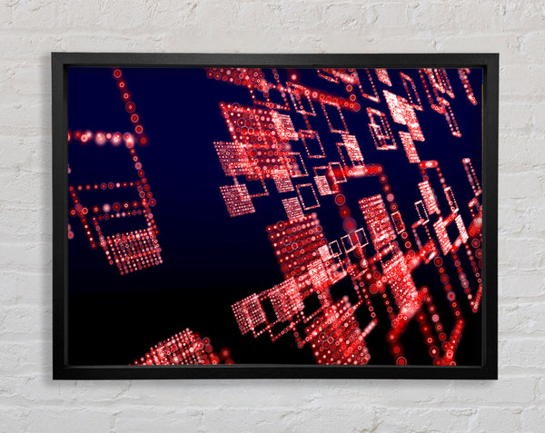 Red City Lights Framed Print