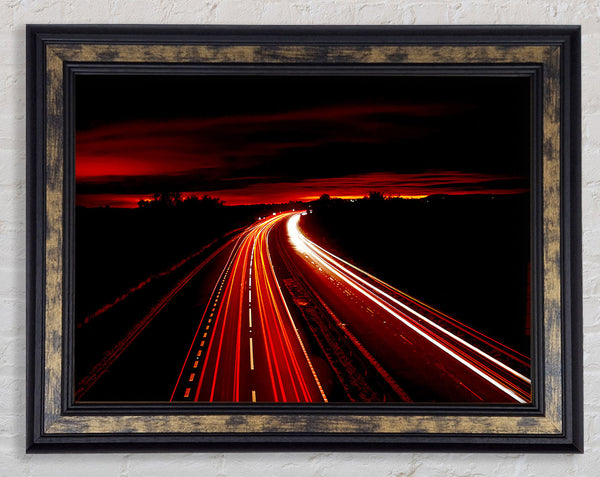 Red Fire Road Framed Print