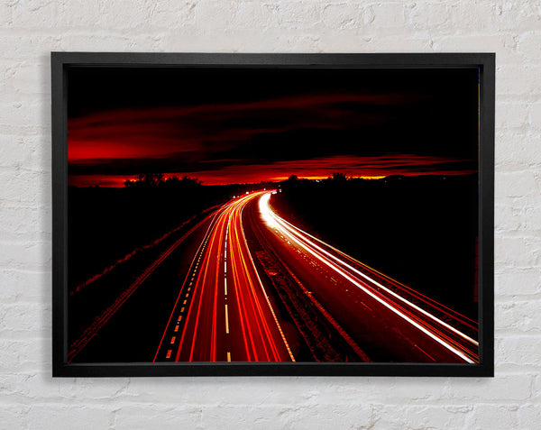 Red Fire Road Framed Print