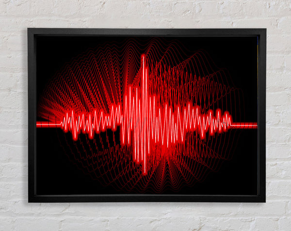 Red Frequency Framed Print