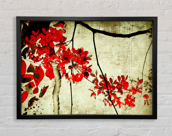 Red Leaf Skies Framed Print