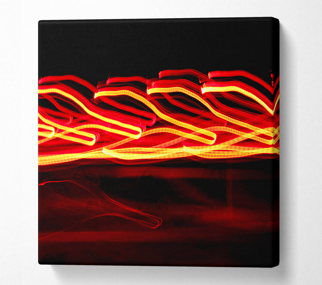  A Canvas Print of Red Light Beams Canvas Print