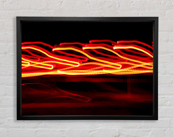 Red Light Beams Framed Print