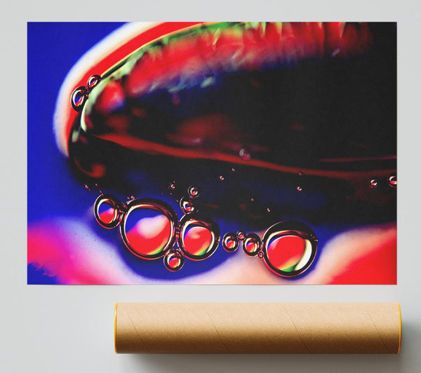 Red Liquid Drops Giclee Print
