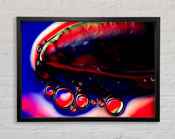 Red Liquid Drops Framed Print