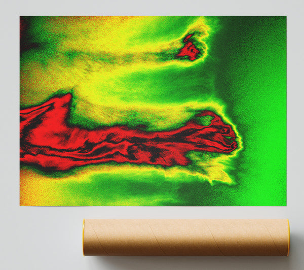 Red Liquid Lava Print