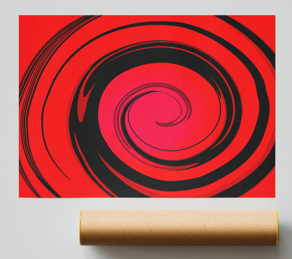 Red Liquid Swirl Print