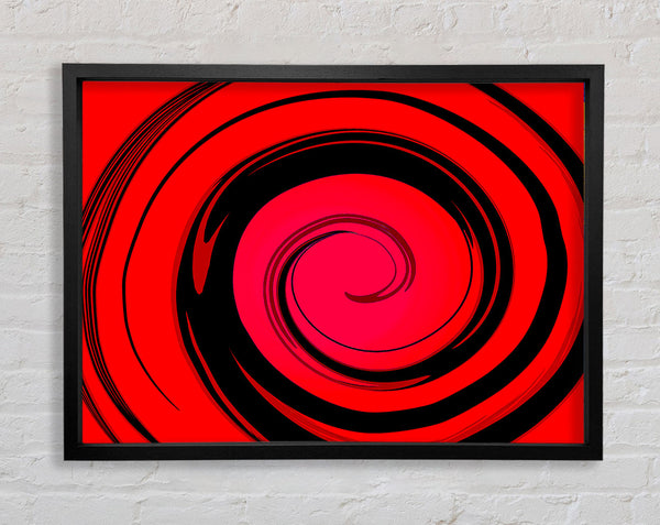 Red Liquid Swirl Framed Print