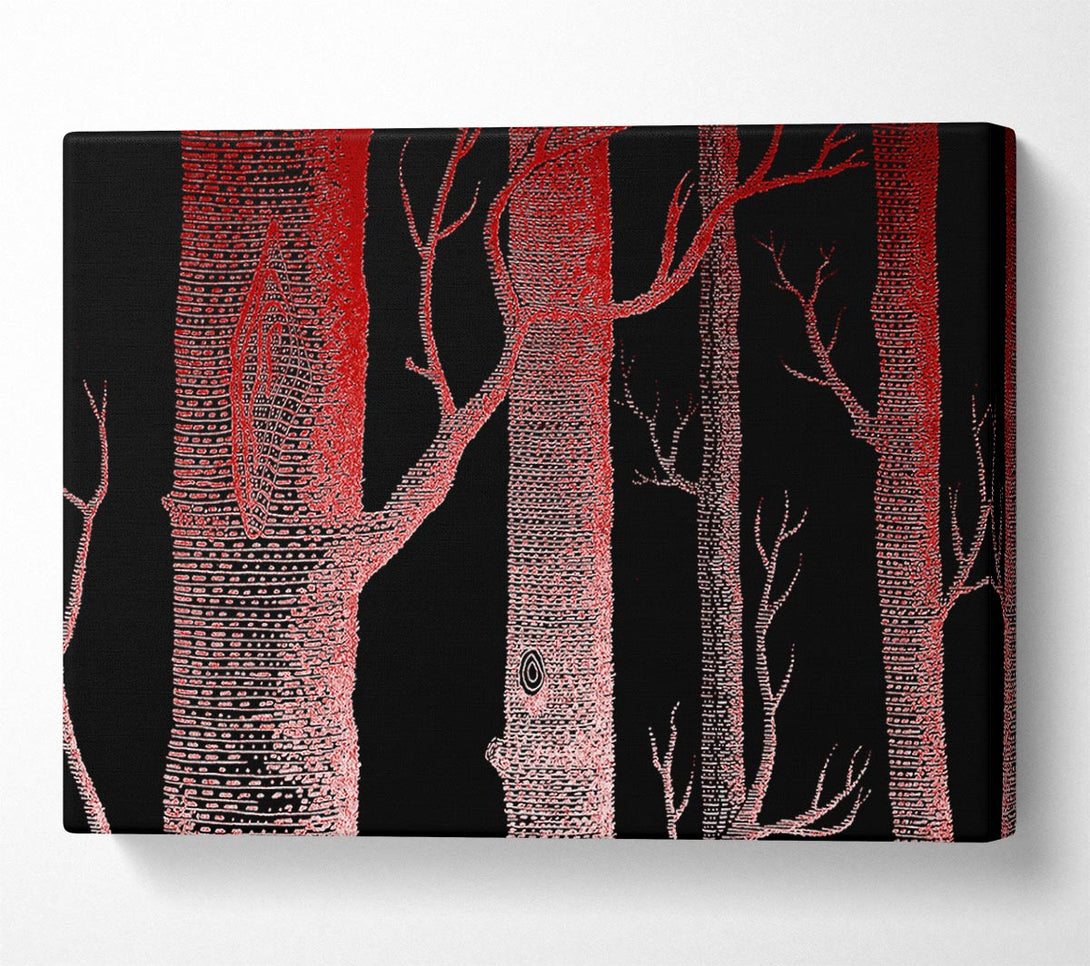 A Canvas Print of Red Night Trees Canvas Wall Art