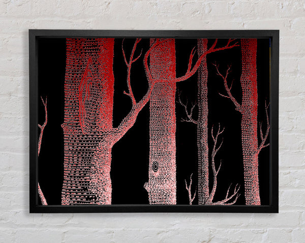 Red Night Trees Framed Print
