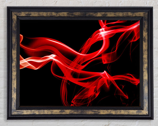 Red Smoke Patterns Framed Print