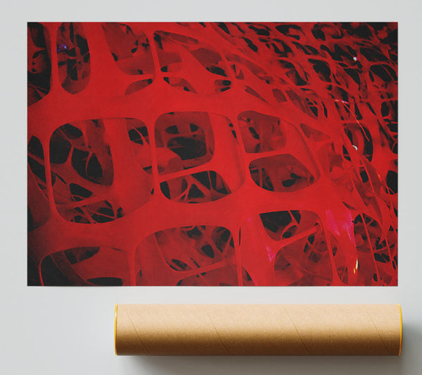 Red Squares Print