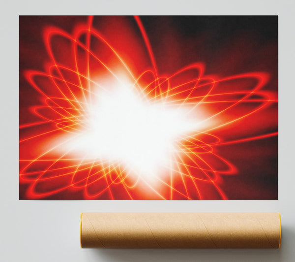Red Star Explosion Poster