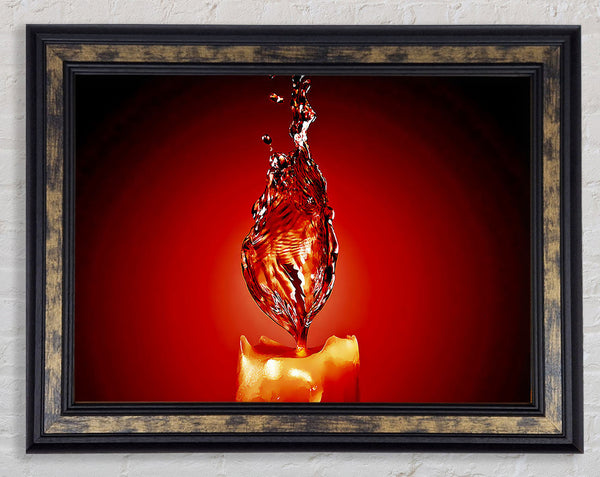 Red Water Candle Framed Print