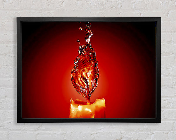 Red Water Candle Framed Print
