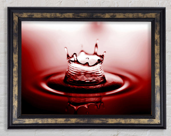 Red Water Droplet Framed Print