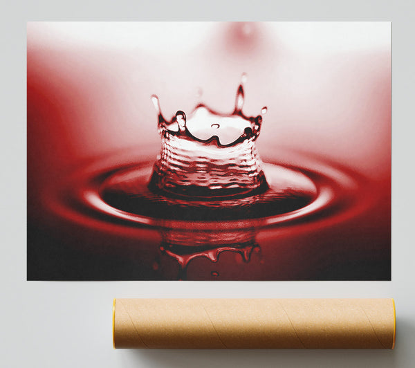 Red Water Droplet Poster