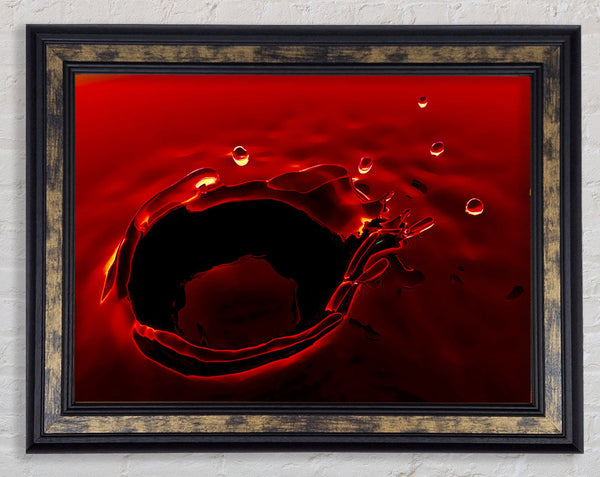 Red Water Splash Framed Print