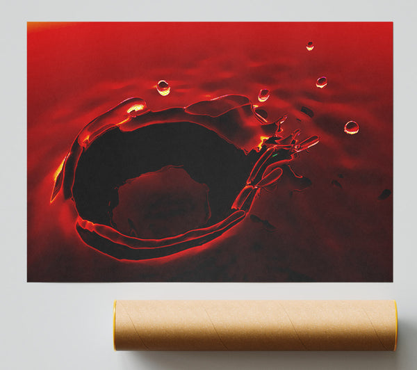 Red Water Splash Poster