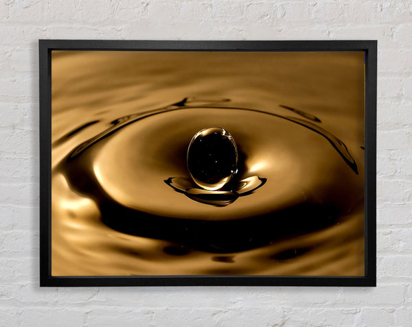 Sepia Water Drop Framed Print
