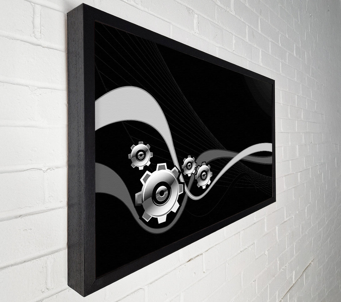  A Canvas Print of Silver Cogs Of Time Canvas Wall Art