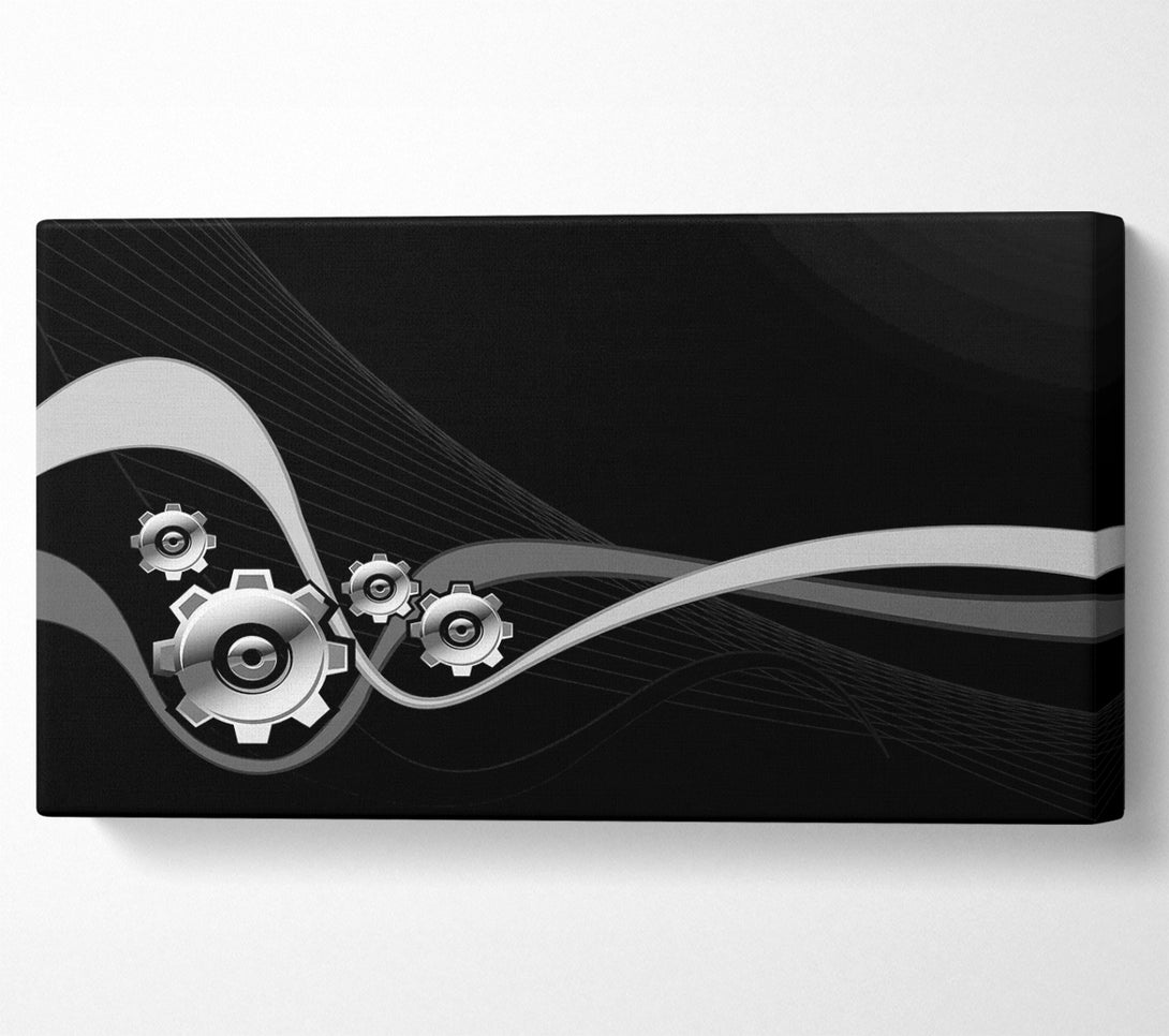  A Canvas Print of Silver Cogs Of Time Canvas Wall Art