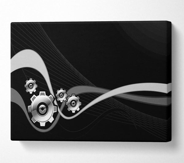  A Canvas Print of Silver Cogs Of Time Canvas Wall Art