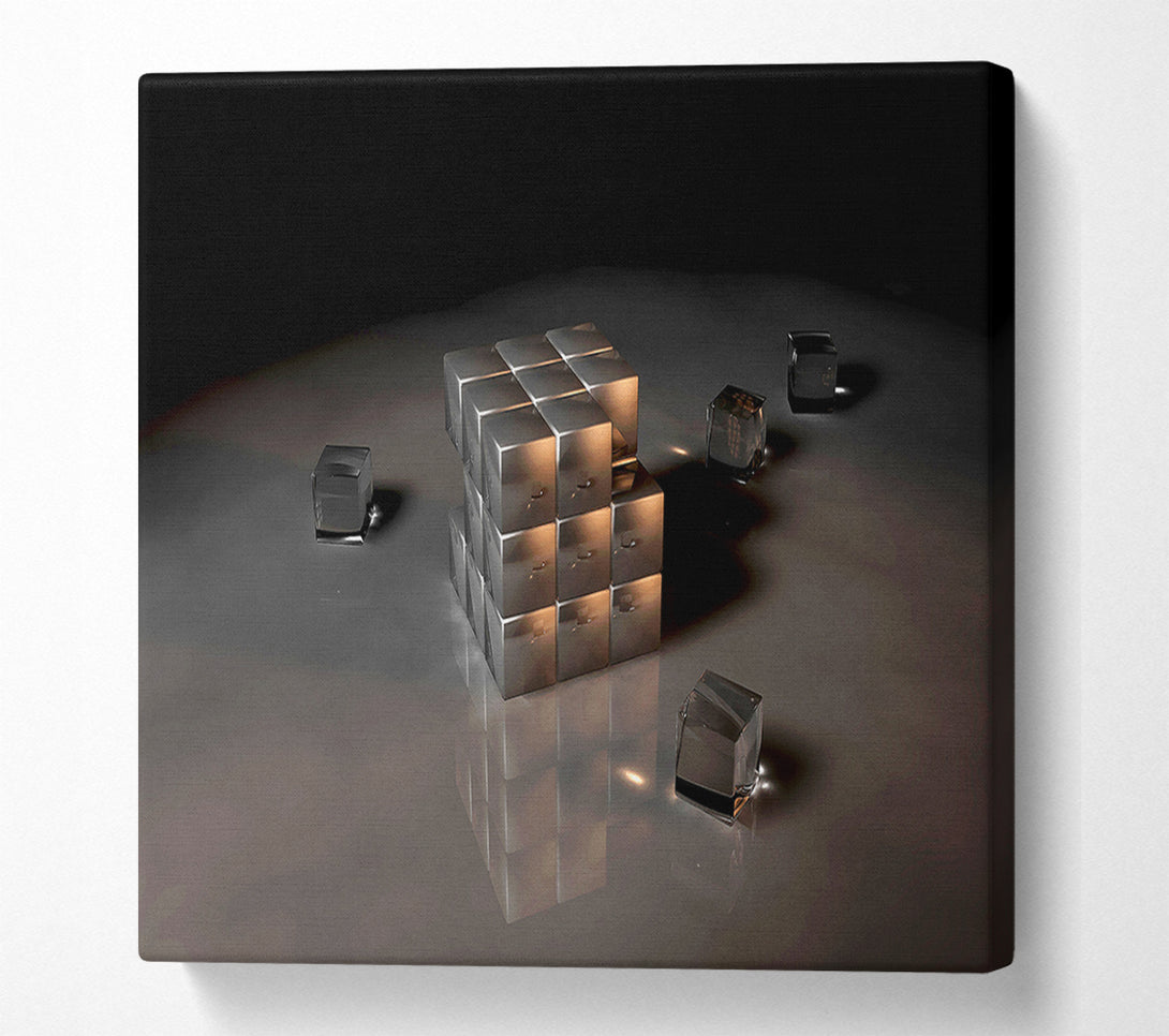  A Canvas Print of Silver Ice Cube Canvas Art