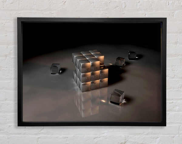 Silver Ice Cube Framed Print