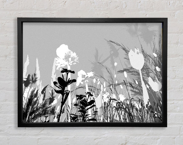 Silver Splash Flowers Framed Print