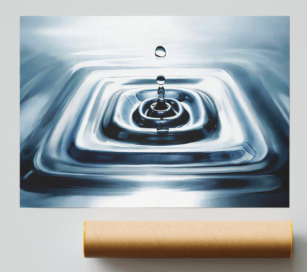 Silver Water Droplet Print