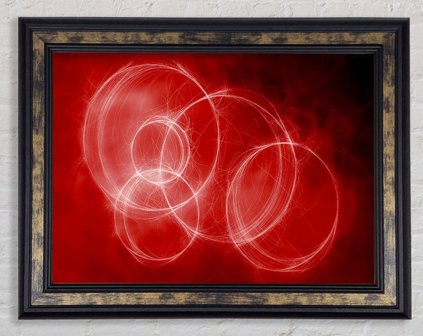 Smoke Rings Red Framed Print