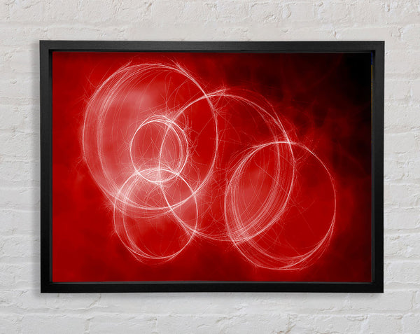 Smoke Rings Red Framed Print