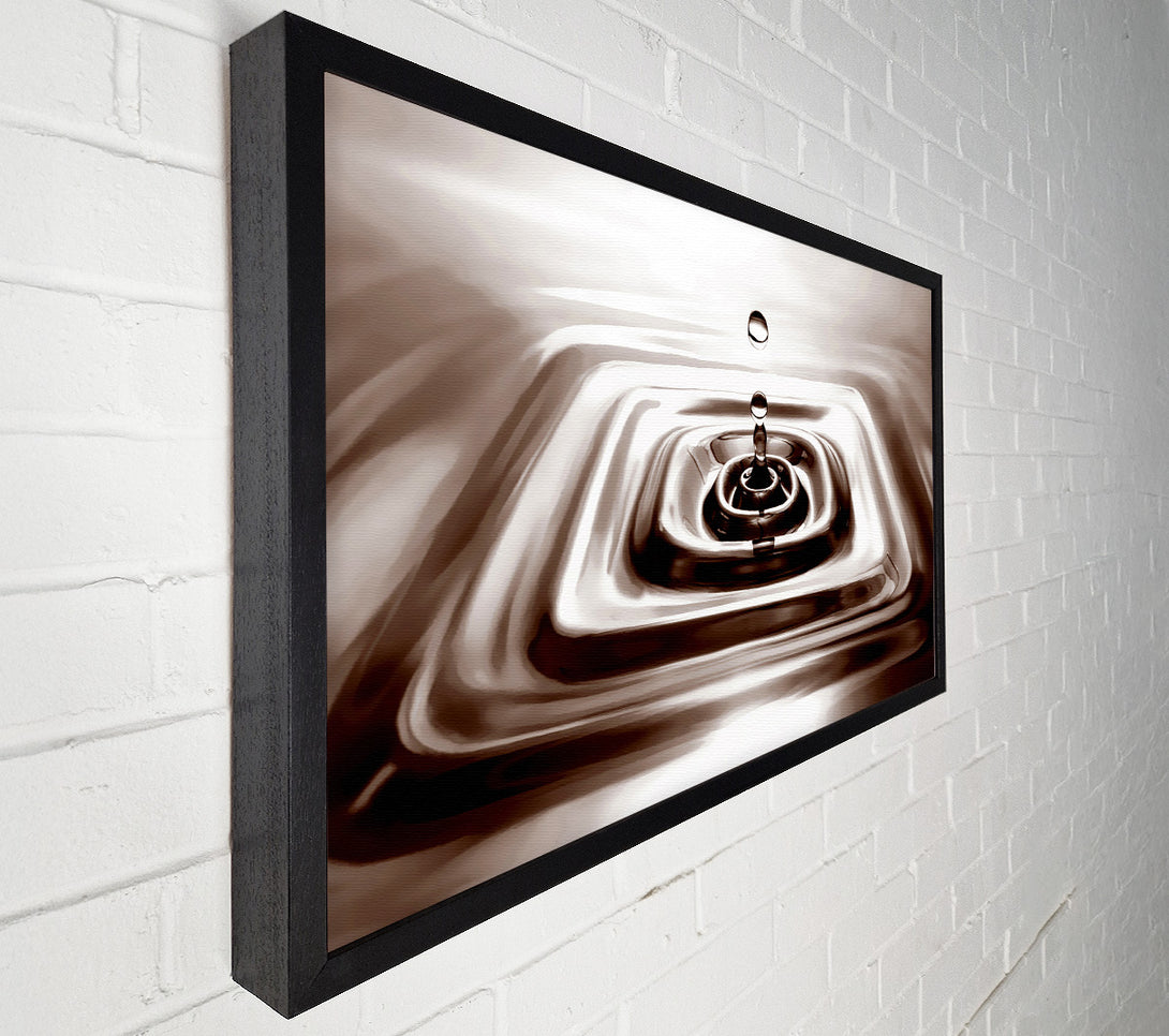  A Canvas Print of Square Water Droplet Brown Canvas Wall Art