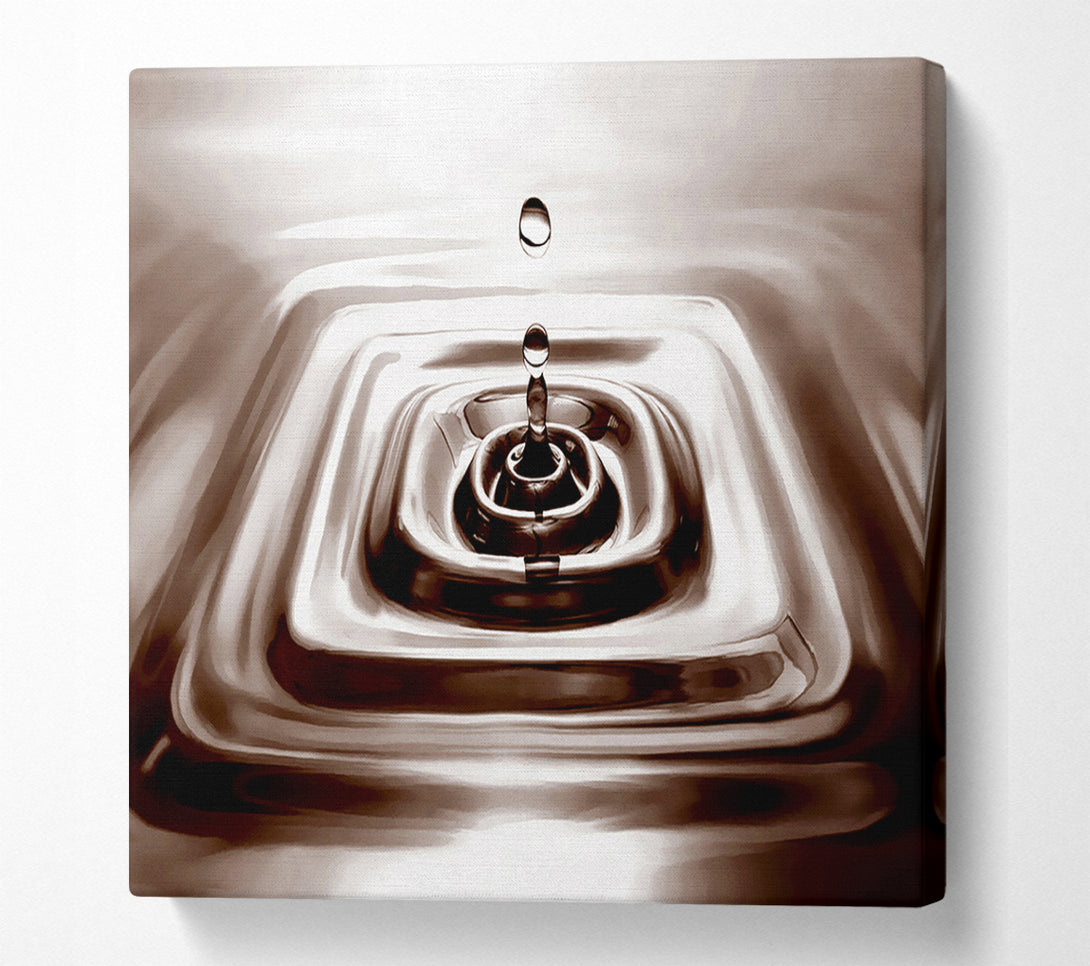  A Canvas Print of Square Water Droplet Brown Canvas Wall Art