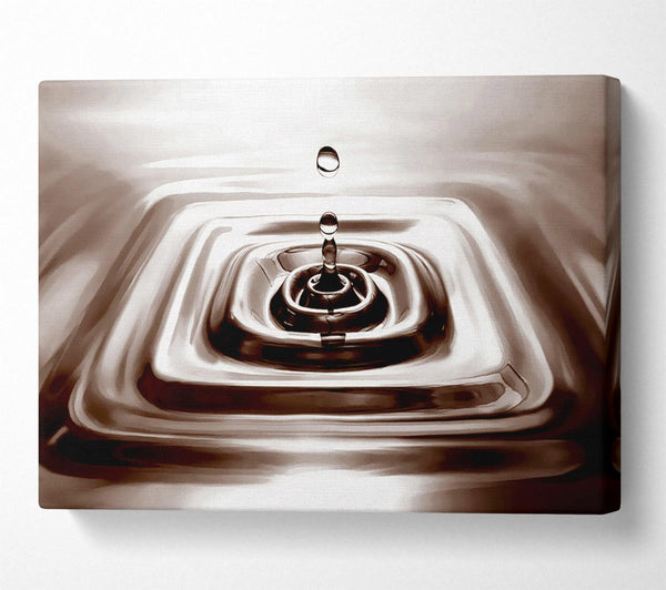  A Canvas Print of Square Water Droplet Brown Canvas Wall Art