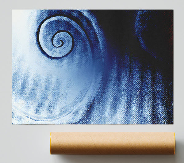 Steel Blue Swirl Print