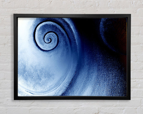 Steel Blue Swirl Framed Print