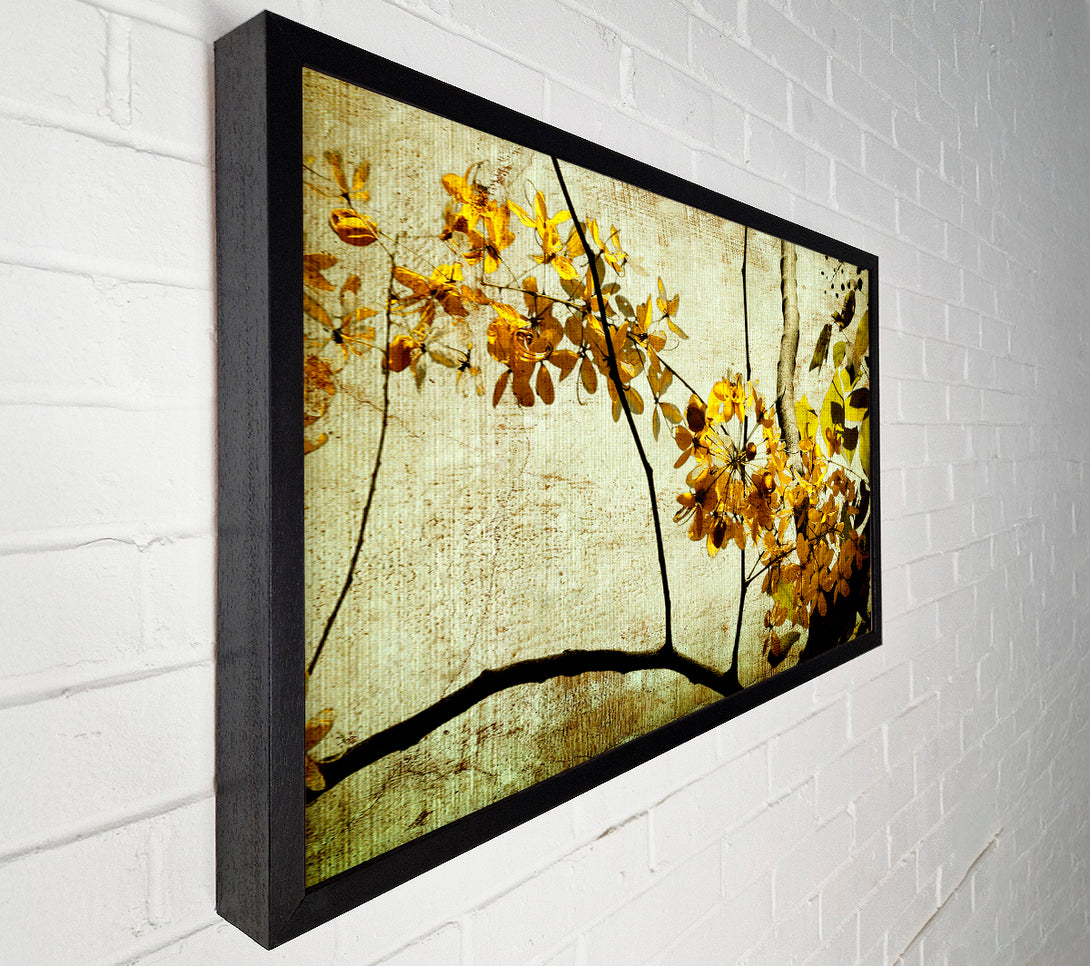  A Canvas Print of The Golden Winter Leaves Canvas Wall Art