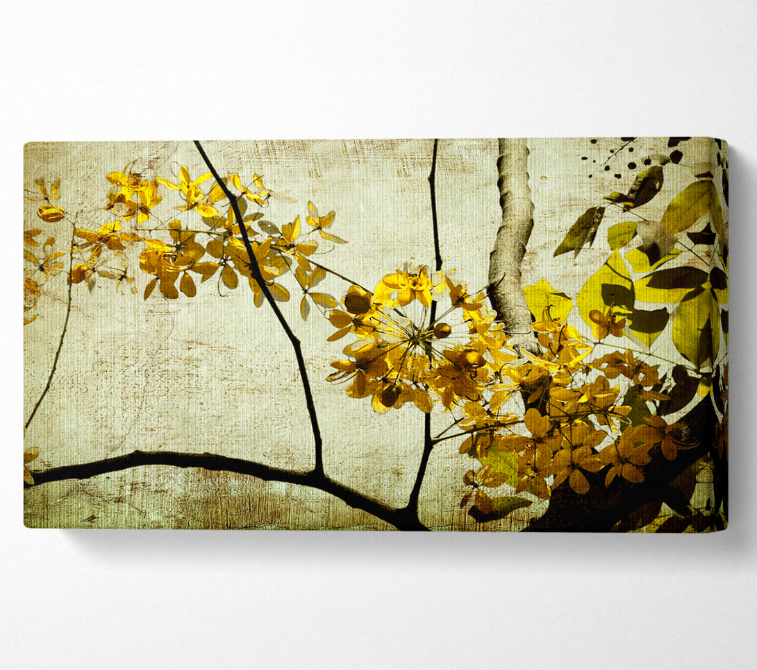  A Canvas Print of The Golden Winter Leaves Canvas Wall Art