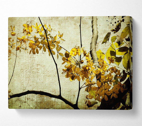  A Canvas Print of The Golden Winter Leaves Canvas Wall Art