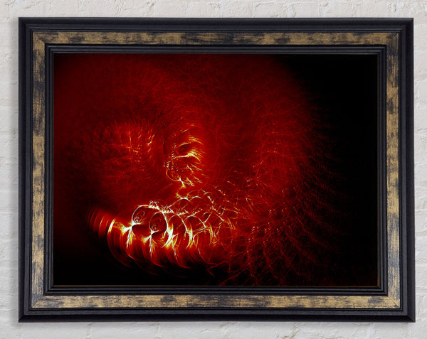 Time Tunnel Vibrant Red Framed Print