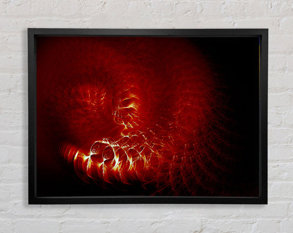 Time Tunnel Vibrant Red Framed Print