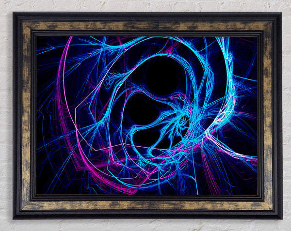 Tunnels Of Time Blue Framed Print