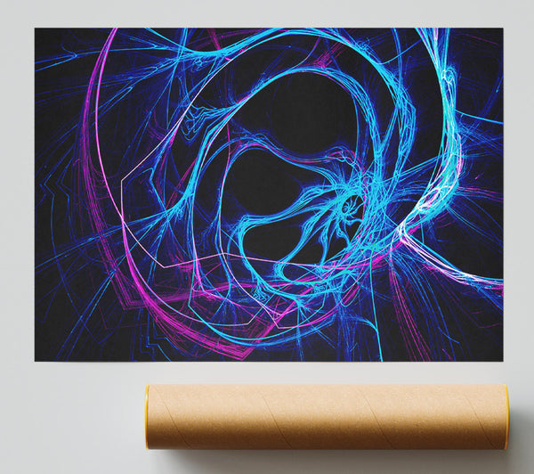 Tunnels Of Time Blue Poster