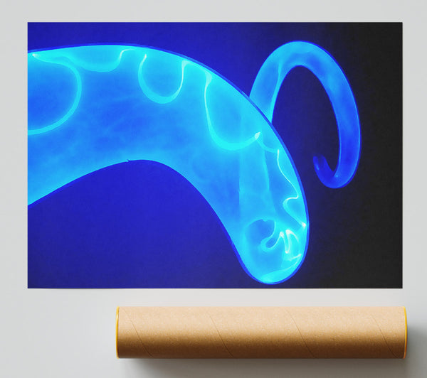 Vibrant Blue Time Lines Giclee Print