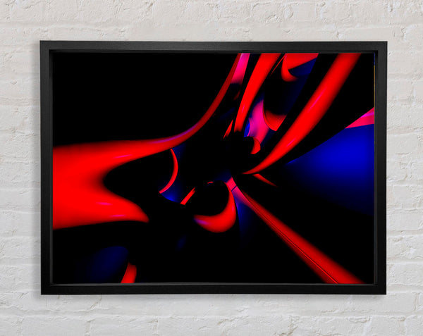 Vibrant Red Tunnels Framed Print