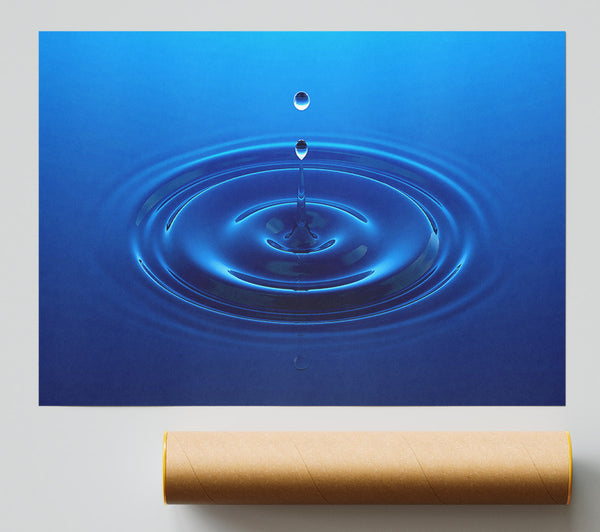 Water Drop Perfect Blue Poster