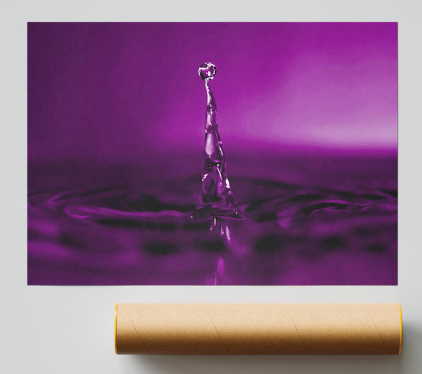 Water Drop Attention Purple Poster